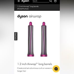 Dyson Airwrap 1.2 inch long barrel attachments